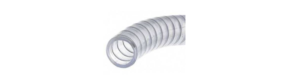 Tubo flessibile in PVC trasp. con spirale in acciaio